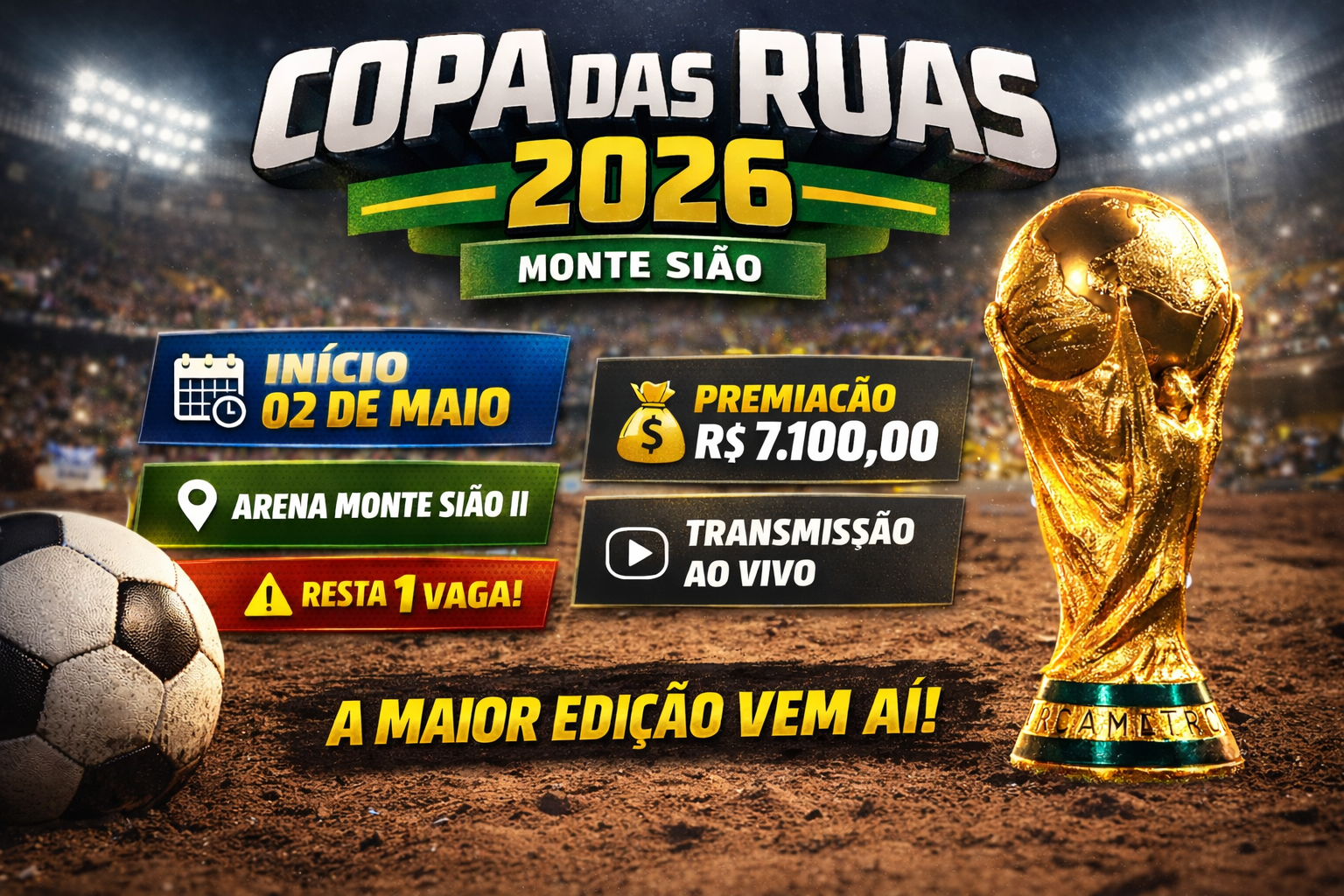COPA DAS RUAS 2026 – MONTE SIÃO - VAI COMEÇAR.